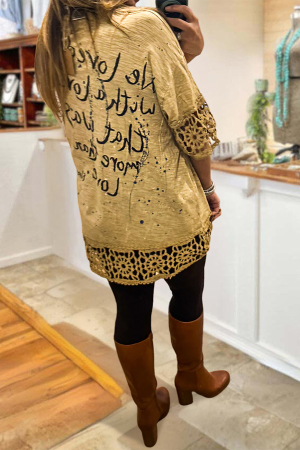 Vintage Cotton Crochet Hem Top