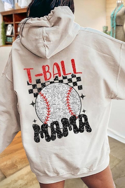 Loose Sparkly Baseball Game Day Hoodie