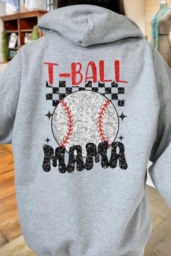 Loose Sparkly Baseball Game Day Hoodie
