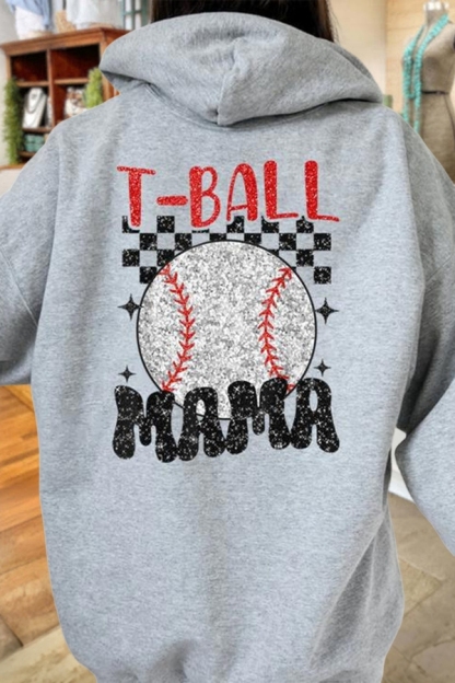Loose Sparkly Baseball Game Day Hoodie