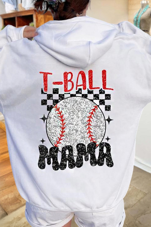 Loose Sparkly Baseball Game Day Hoodie
