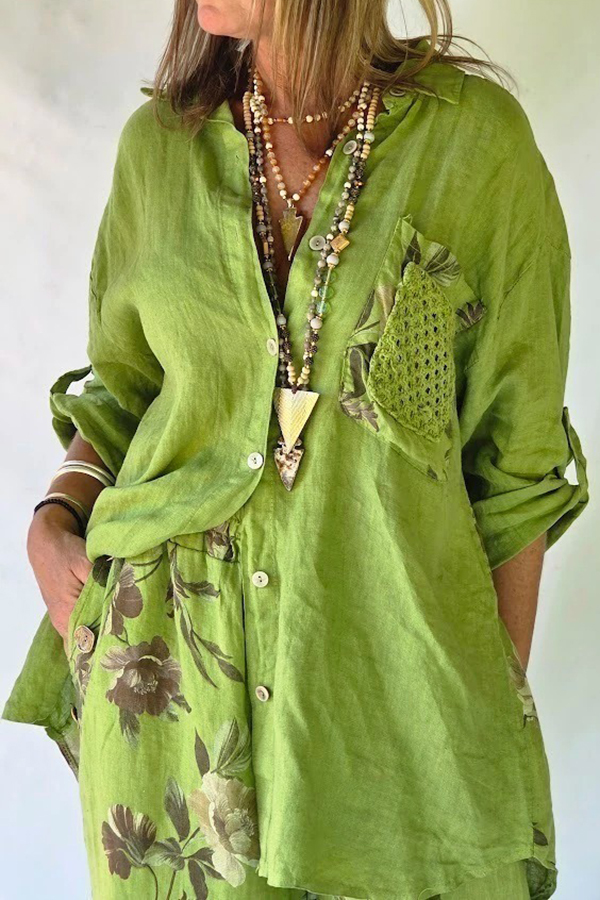 Women's top | Lime Green Floral Back Print Roll Tab Sleeve Boho Top |ladyboutiquebd