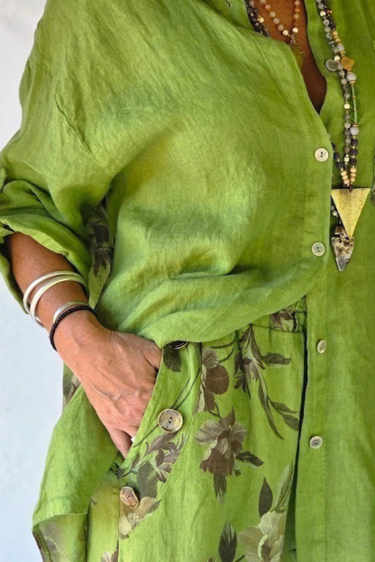 Retro Floral Print Flowy Wide Leg Pants