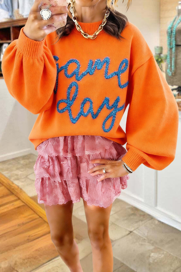 Women's top | Game Day Basketball Lantern Sleeve Pullover |Shopify-ladyboutiquebd