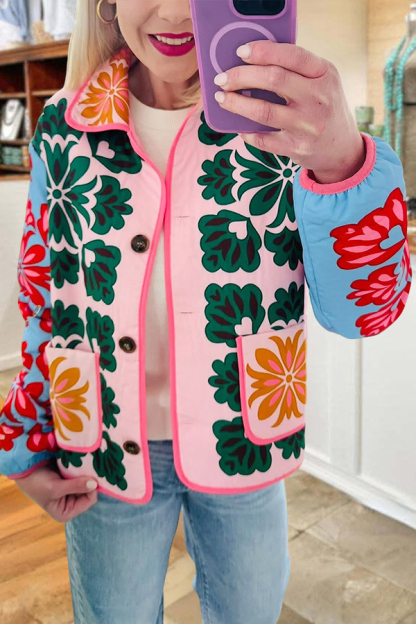 Riley Pink Floral Print Lightweight Jacket