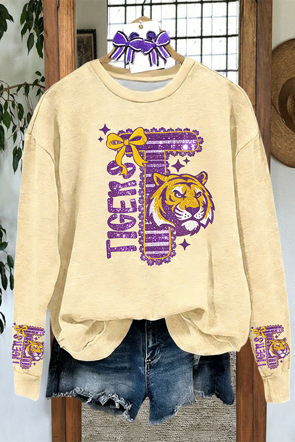 Shiny Tiger Crew Neck Sweatshirt