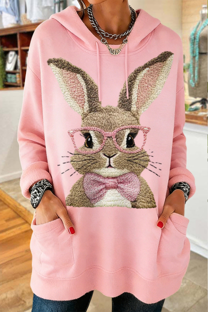 Cute Easter Bunny Pocket Hoodie