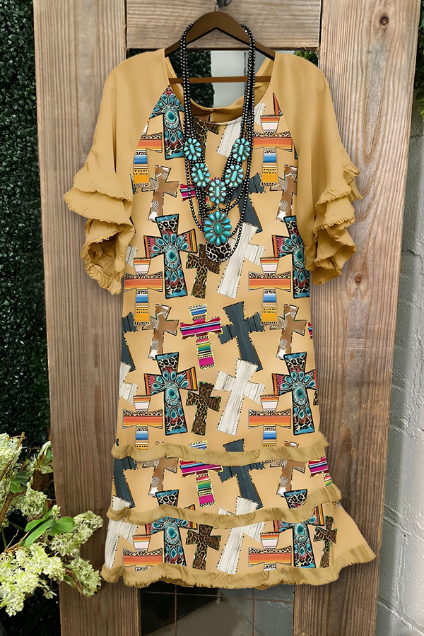 Jesus Bless You Raglan Sleeves Midi Dress