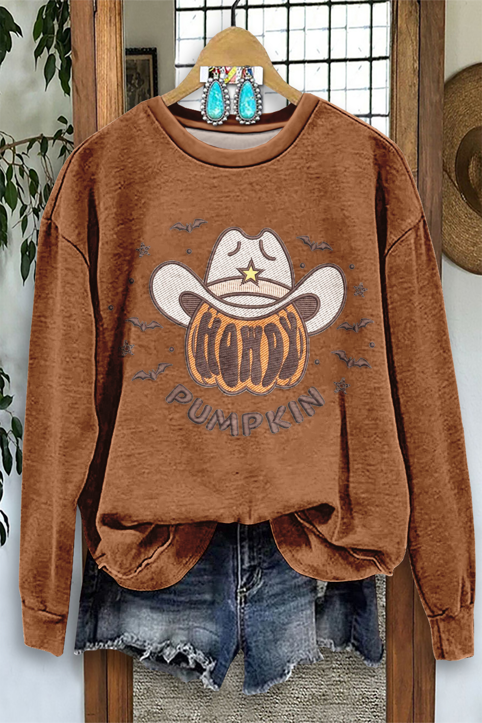 Halloween Howdy Pumpkin Sweatshirt