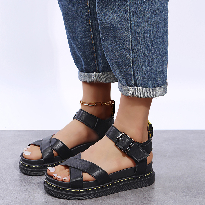 Chunky Buckle Gladiator Sandals