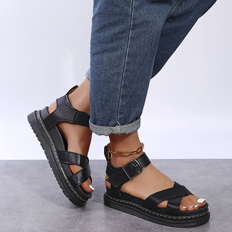 Chunky Buckle Gladiator Sandals