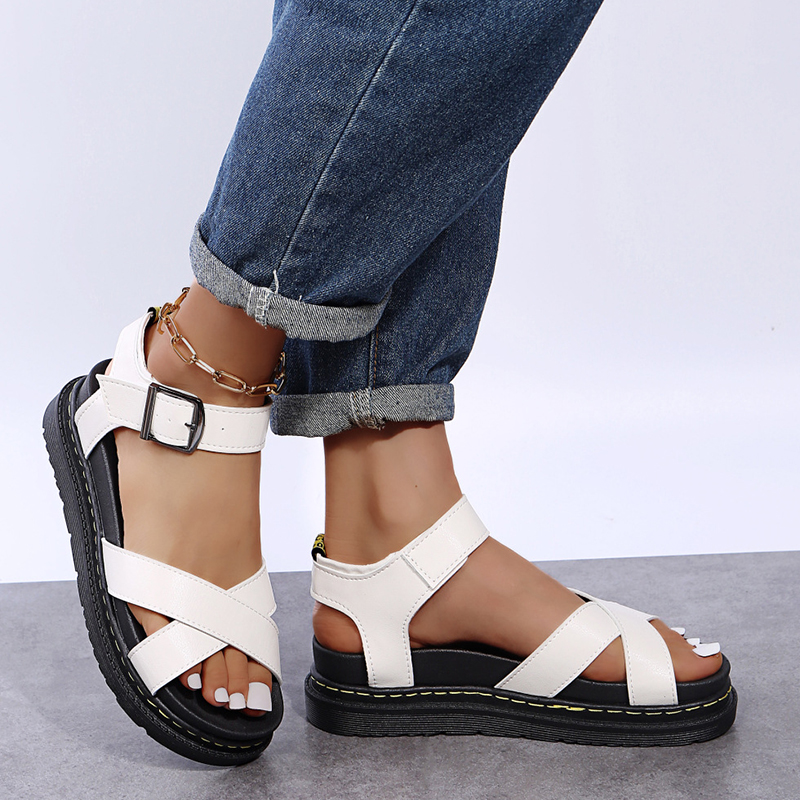 Chunky Buckle Gladiator Sandals