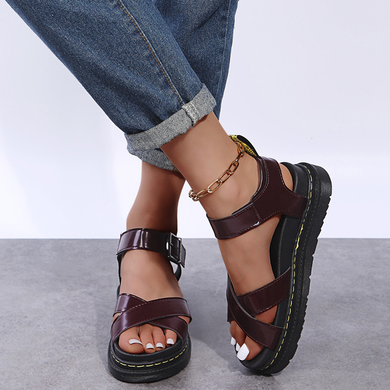Chunky Buckle Gladiator Sandals