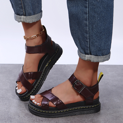 Chunky Buckle Gladiator Sandals