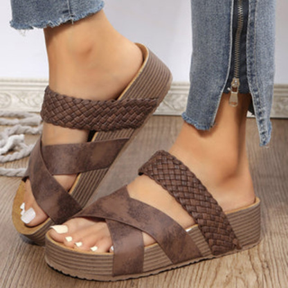 Criss-cross Braided Sandals