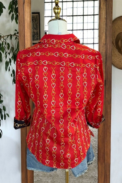 Beautiful Heart Chain Print Shirt