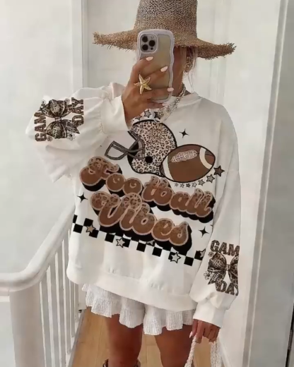 Loose Game Day Rugby Sweatshirt