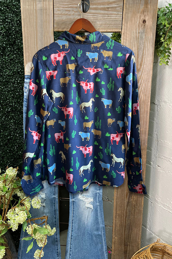 Vintage Aztec Ranch Pearl Snap Shirt