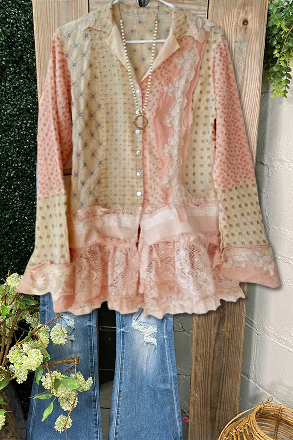 Gentle Floral Polka Dot Lace Top