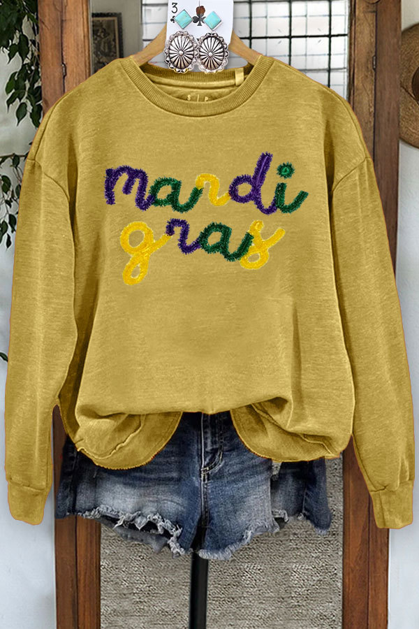 Women's sweatshirt | Mardi Gras Thread Embroidered Casual Sweatshirt |ladyboutiquebd