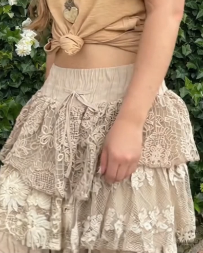 Vintage Lace Ruffled Pants