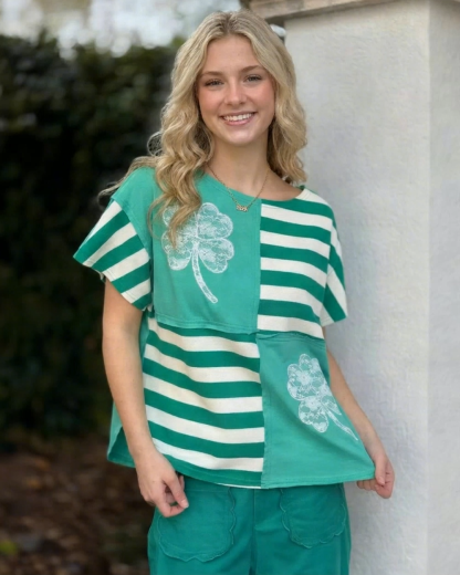 Fresh And Lucky Striped Batwing Sleeve Top