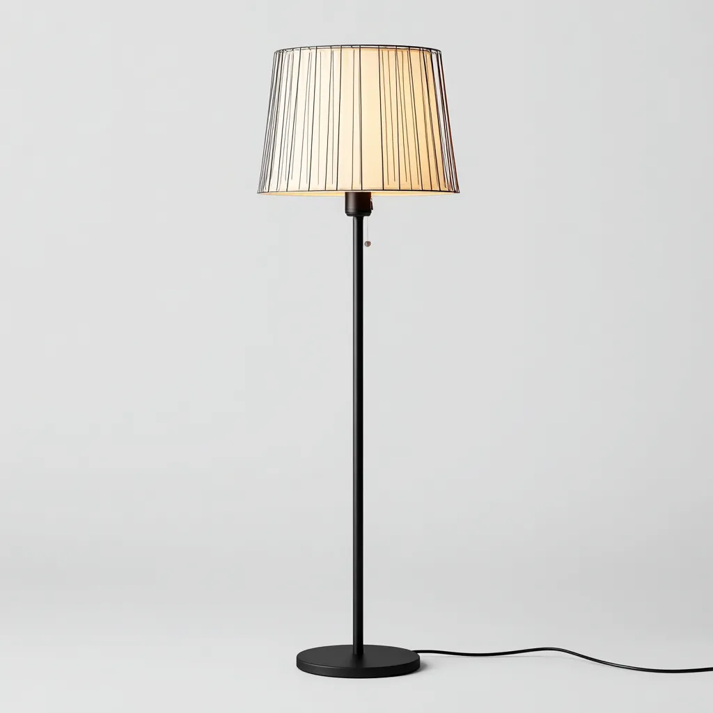 Lampada da terra metallo nero 30x30x150 cm - Nero - Design moderno-Houseure