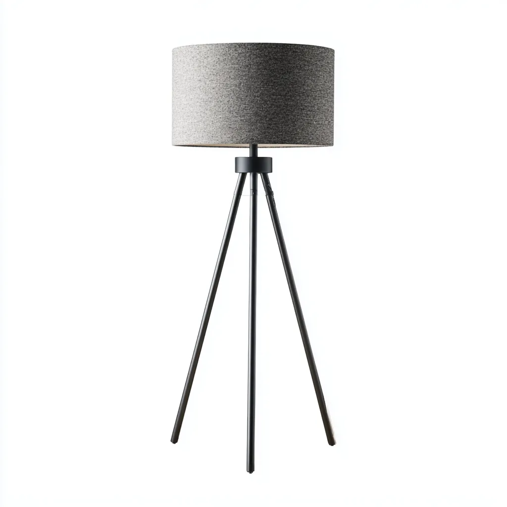 Lampada da terra struttura in metallo nero 40x40x160 cm - Nero - Design moderno-Houseure