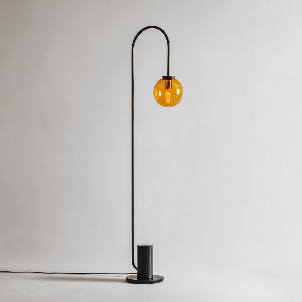 Lampada da terra metallo nero 40x30x160 cm - Nero-Ombra Ambra - Design moderno-Houseure