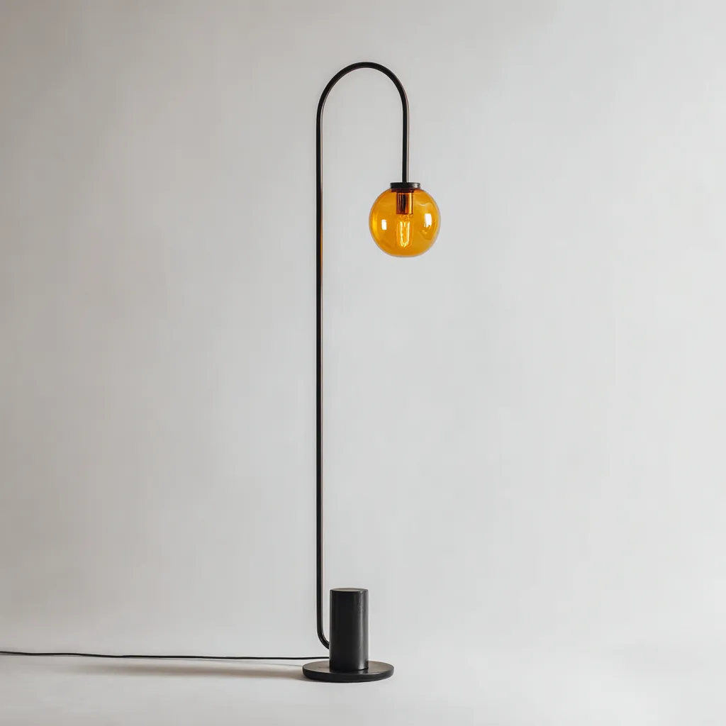 Lampada da terra metallo nero 40x30x160 cm - Nero-Ombra Ambra - Design moderno-Houseure