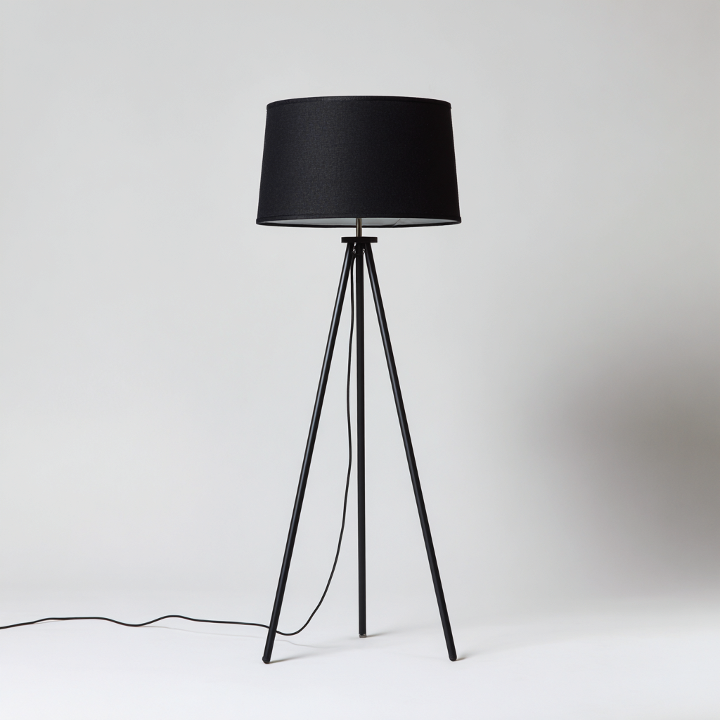 Lampada da terra metallo nero 40x40x160 cm - Nero - Design moderno-Houseure