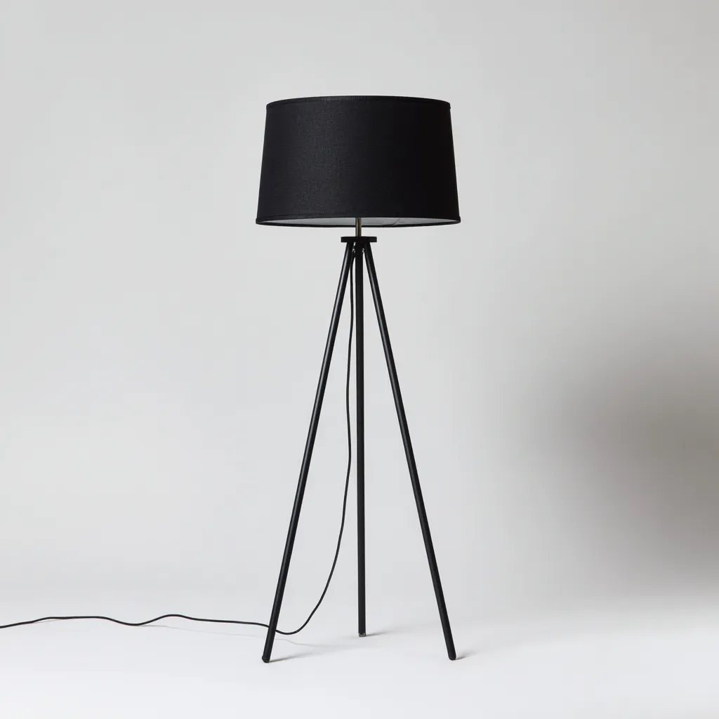 Lampada da terra metallo nero 40x40x160 cm - Nero - Design moderno-Houseure