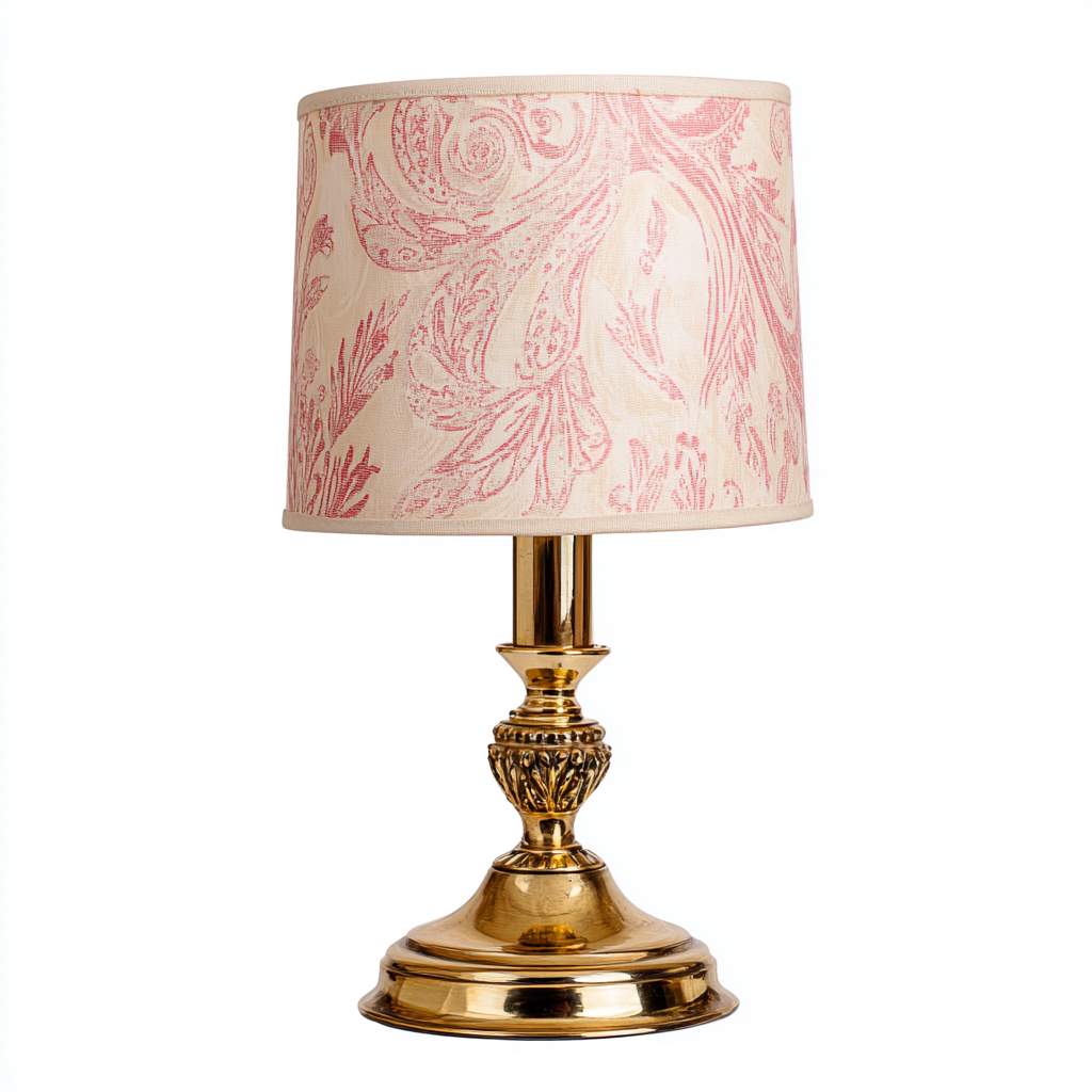 Lampada da Tavolo in Ottone 20x20x40 cm - Oro e Rosa - Stile Classico-Houseure