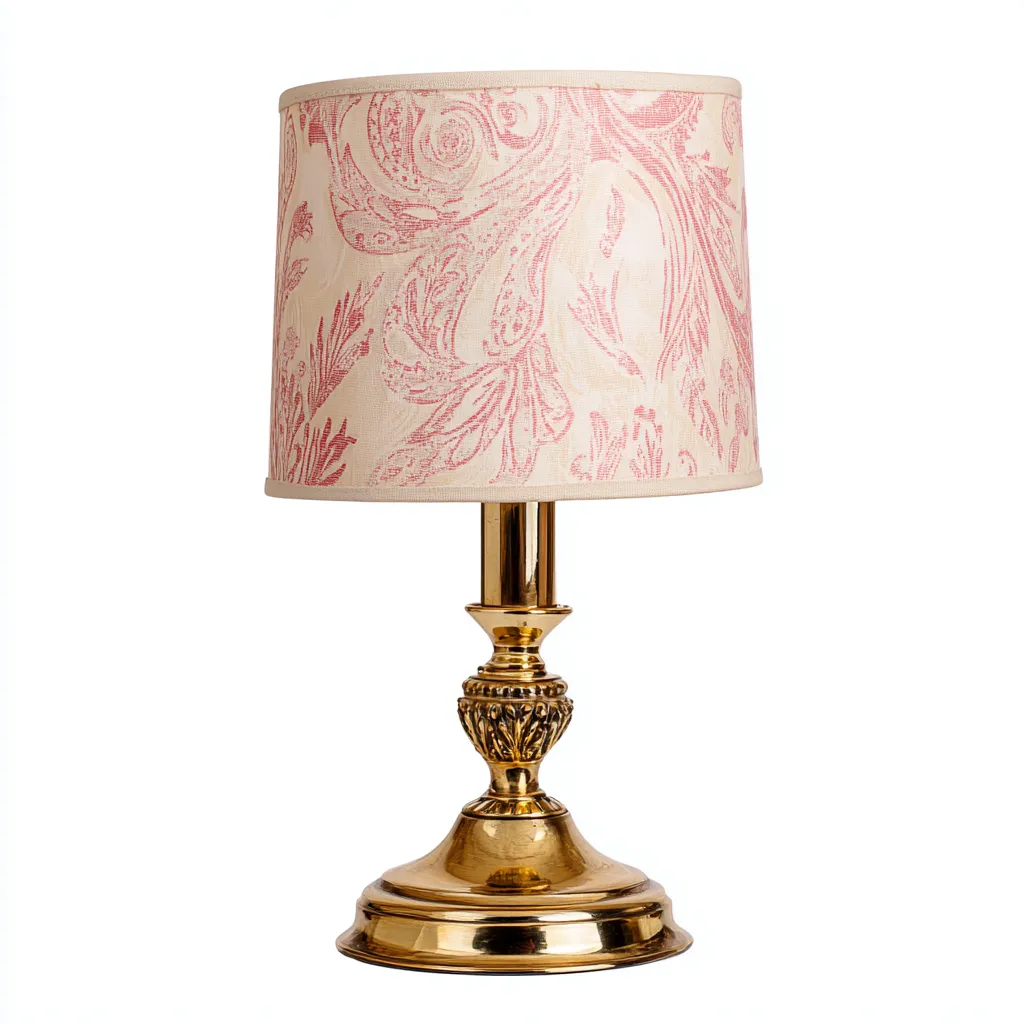 Lampada da Tavolo in Ottone 20x20x40 cm - Oro e Rosa - Stile Classico-Houseure