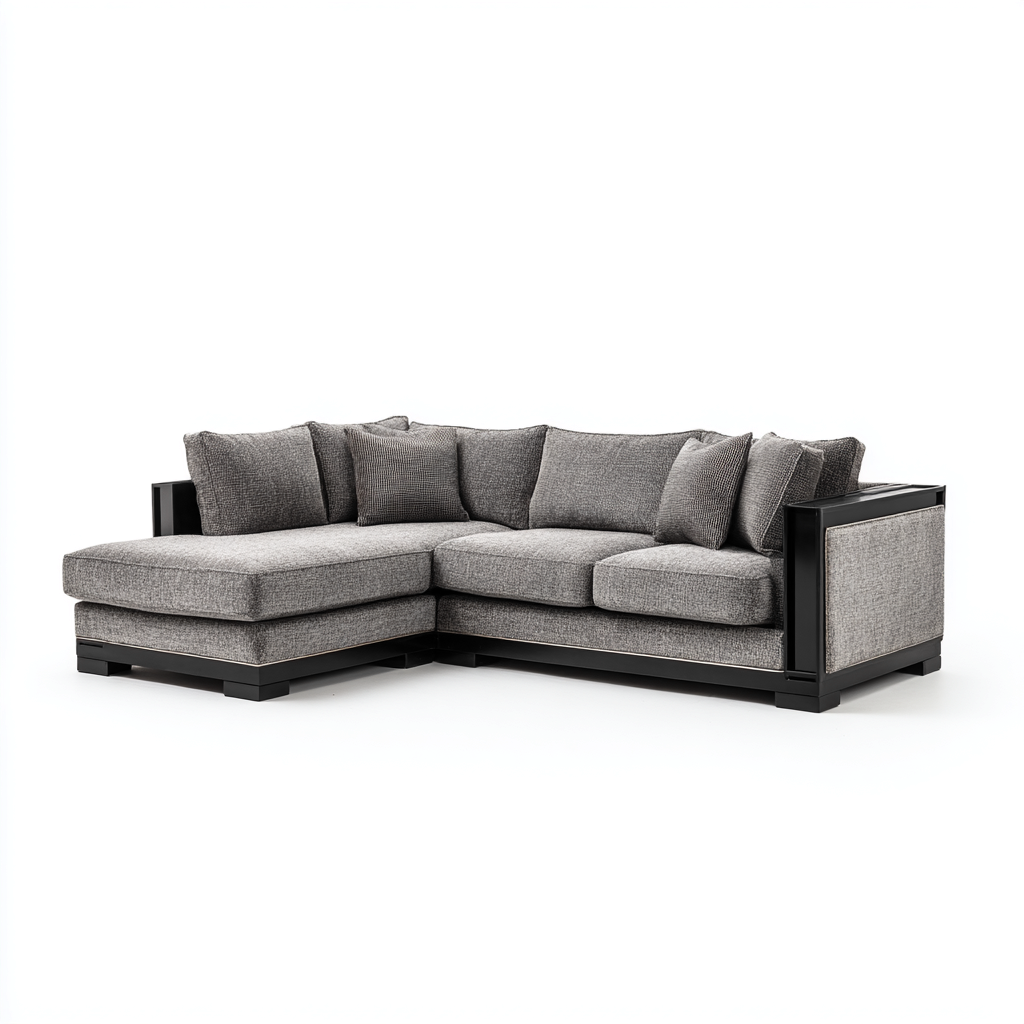 Divano angolare Tessuto misto 290x180x85 cm - Grigio - Design contemporaneo-Houseure