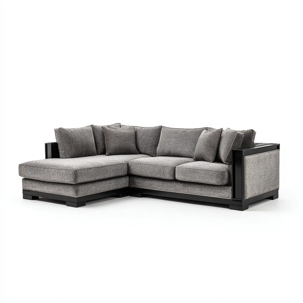 Divano angolare Tessuto misto 290x180x85 cm - Grigio - Design contemporaneo-Houseure