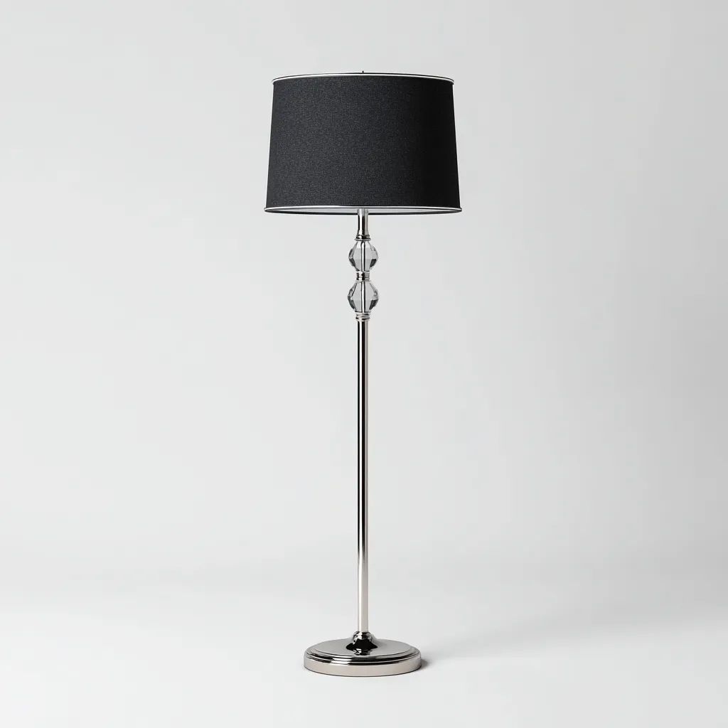 Lampada da terra Metallo 120x40x180 cm - Nero-Argento - Design Elegante-Houseure