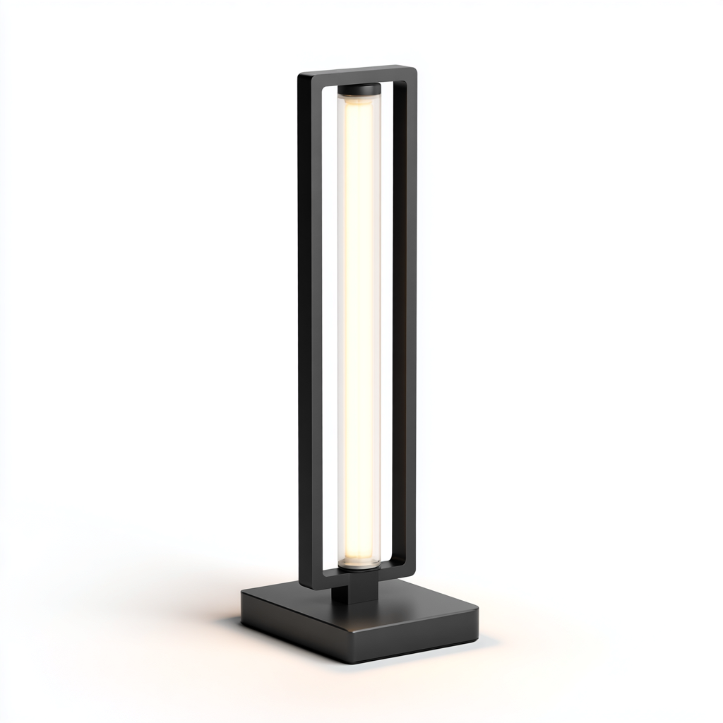 Lampada da Tavolo in Metallo Nero 50x10x10 cm - Nero - Design Moderno-Houseure