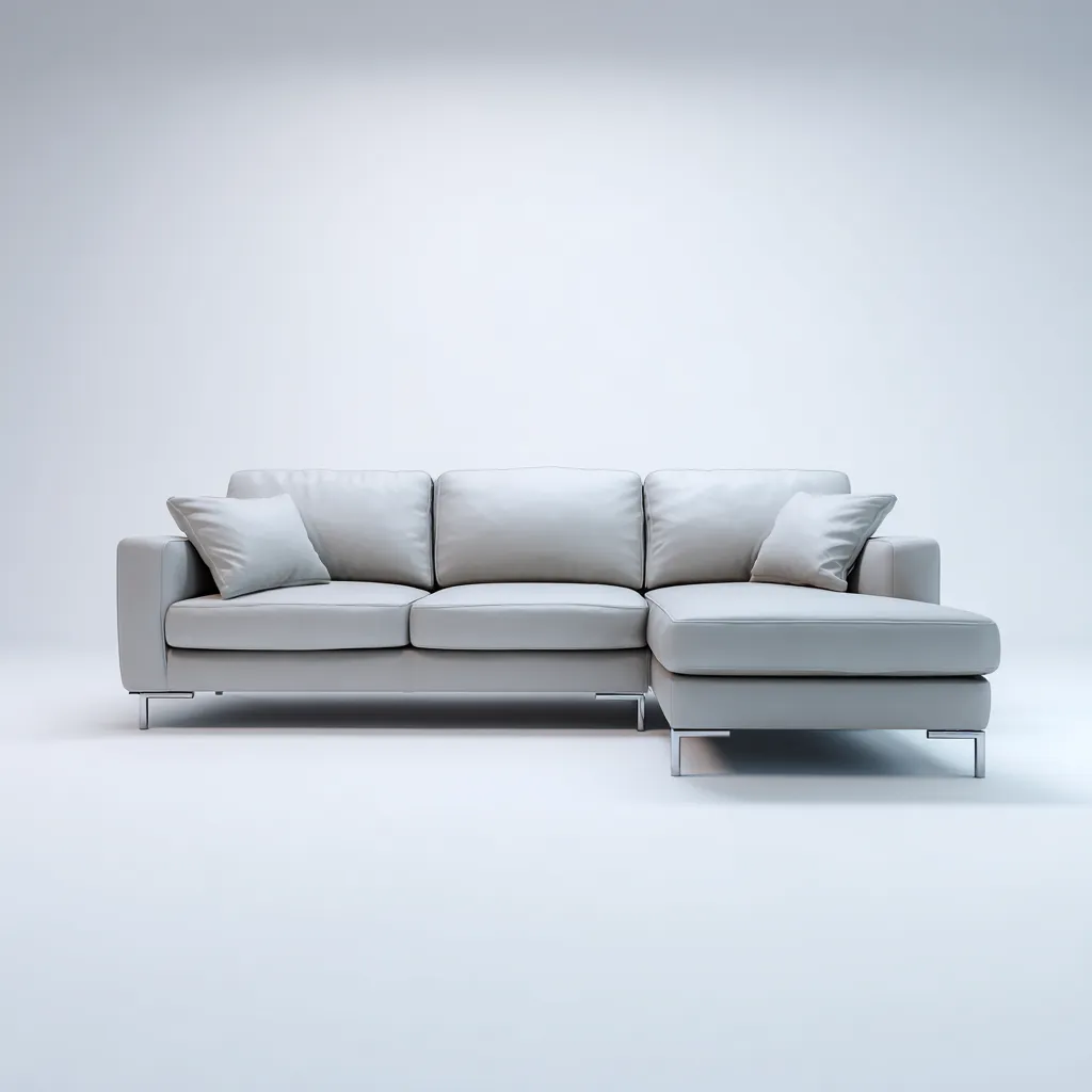 Divano angolare in pelle 275x180x85 cm - grigio chiaro - design moderno ed elegante-Houseure