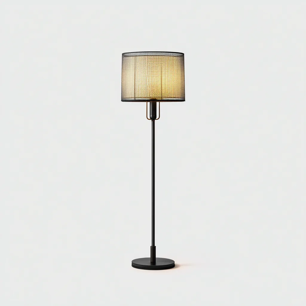 Lampada da terra Metallo 120x40x180 cm - Nero-Grigio - Design Moderno-Houseure