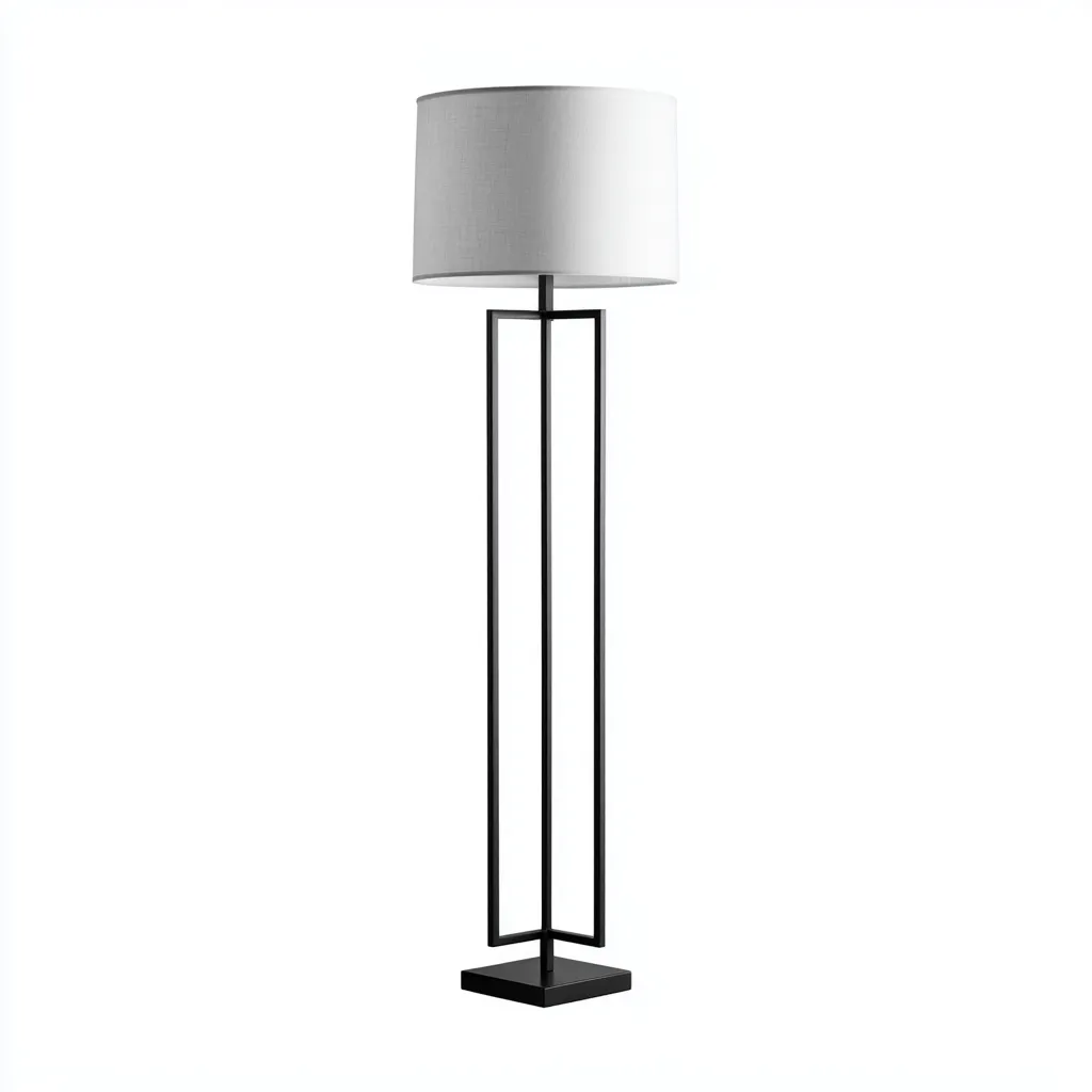Lampada da terra struttura in metallo 160x30x30 cm - Nero-Bianco - Design moderno-Houseure