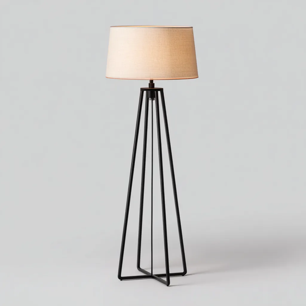 Lampada da terra struttura in metallo 30x30x160 cm - Nero - Design moderno-Houseure