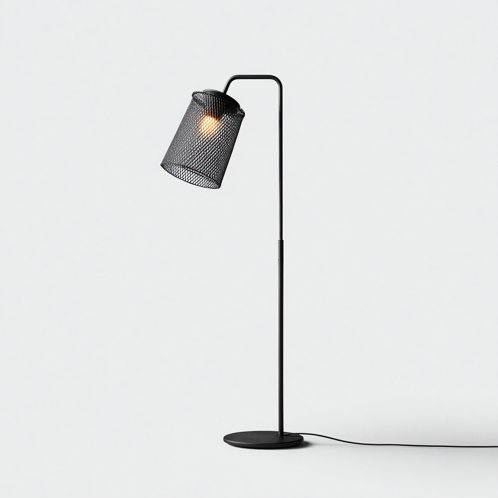 Lampada da terra metallo nero 150x30x30 cm - Nero - Design moderno-Houseure