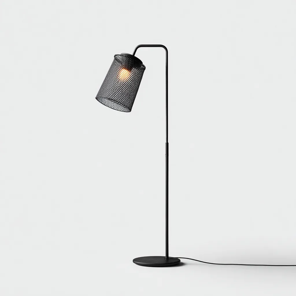 Lampada da terra metallo nero 150x30x30 cm - Nero - Design moderno-Houseure