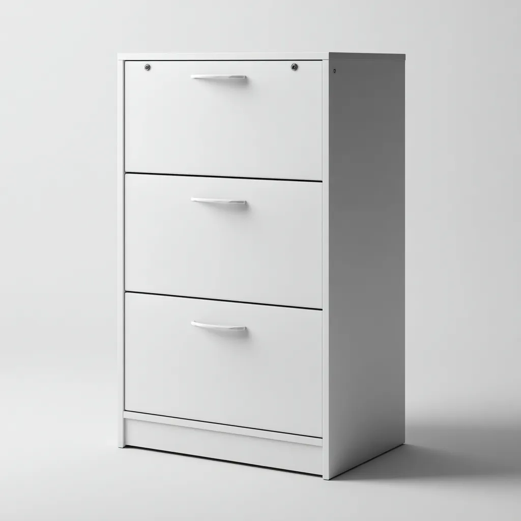 Mobile alto bianco con tre cassetti 60x40x120 cm - Bianco - Moderno-Houseure