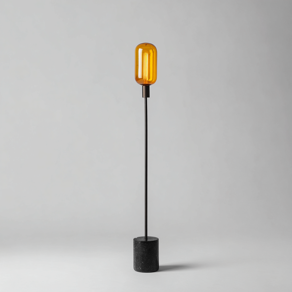 Lampada da terra struttura in metallo 30x30x160 cm - Nero - Design moderno-Houseure