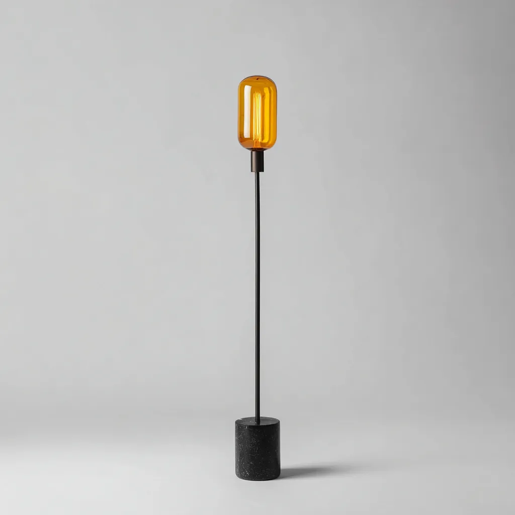 Lampada da terra struttura in metallo 30x30x160 cm - Nero - Design moderno-Houseure