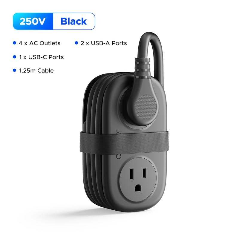 Travel Power Strip, ORICO 4 Outlets 3 USB Ports (1 USB C)Buy 2 Free Shipping