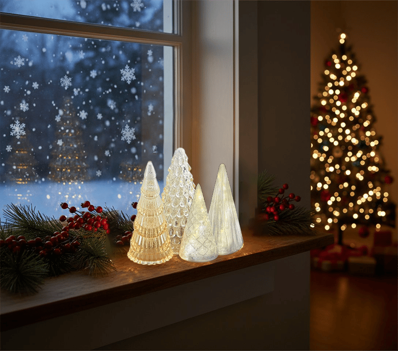 BFF Collection Set of 5 Illuminated Trees (with LED Best for gift)