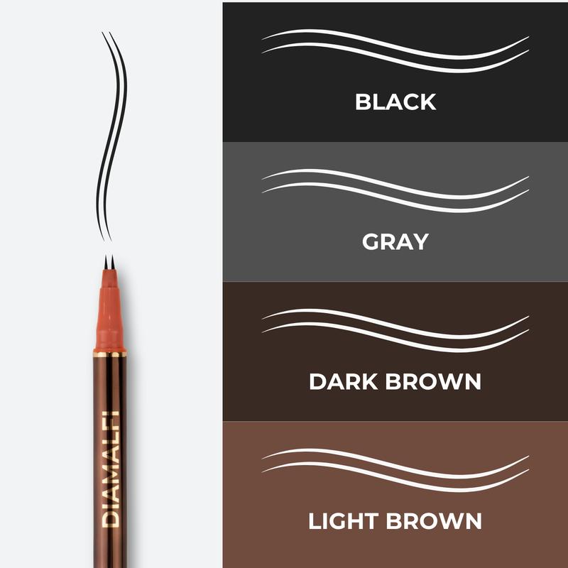 2 Tip UltraFine Pen - For Beard & Eyebrows - Water Resistant, Natural Look, Easy to Use, Long Lasting - Beard Pencil Filler, Eyebrow Pencil Filler - Beard Pen, Brow Pen - DIAMALFI